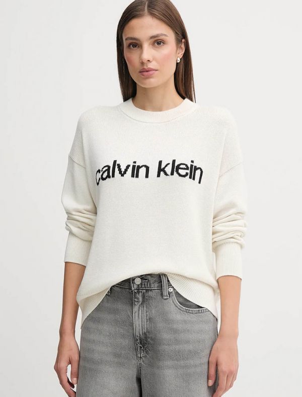 Pullover manica lunga Calvin Klein - bianco