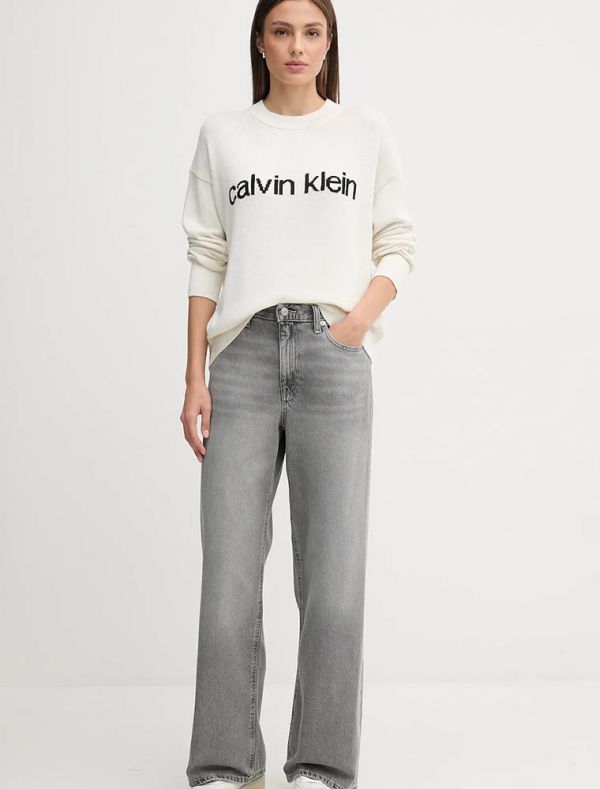 Pullover manica lunga Calvin Klein - bianco