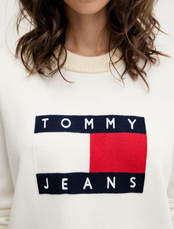 Maglia manica lunga Tommy Jeans - ecru