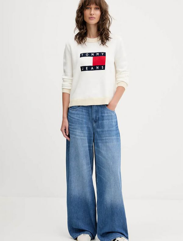 Maglia manica lunga Tommy Jeans - ecru