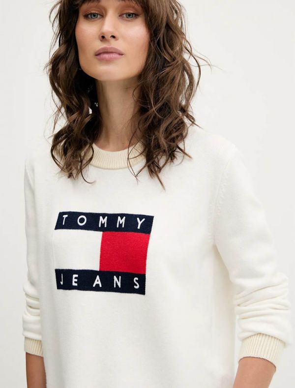 Maglia manica lunga Tommy Jeans - ecru