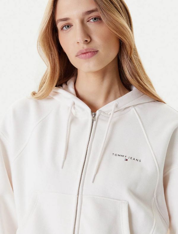 Maglia in felpa aperta Tommy Jeans - bianco