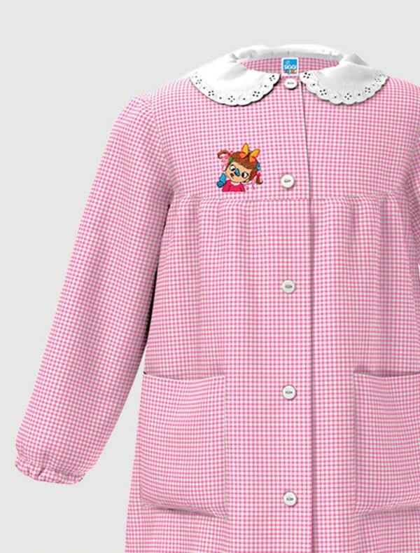 Grembiule asilo Siggi - bianco rosa