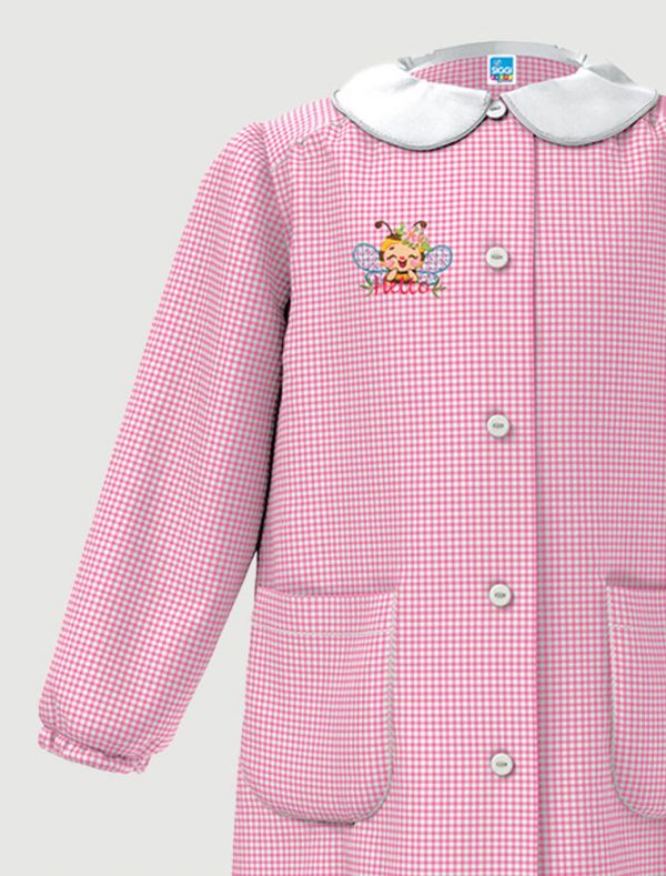 Grembiule asilo Siggi - bianco rosa