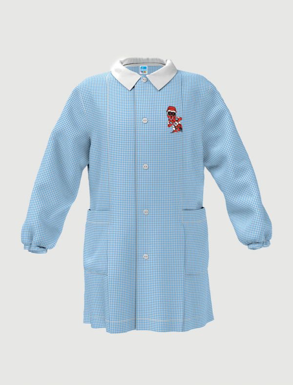 Grembiule asilo Siggi - bianco azzurro
