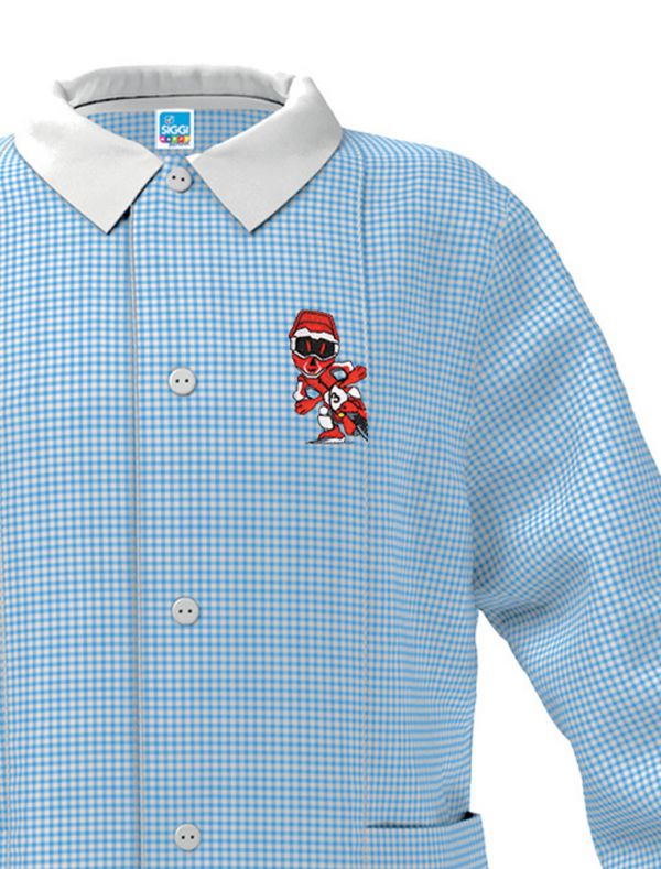 Grembiule asilo Siggi - bianco azzurro