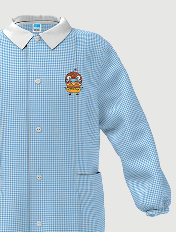 Grembiule asilo Siggi - bianco azzurro
