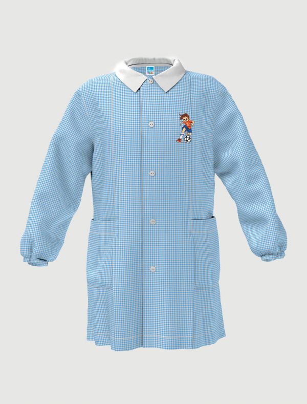 Grembiule asilo Siggi - bianco azzurro