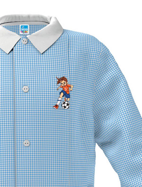 Grembiule asilo Siggi - bianco azzurro