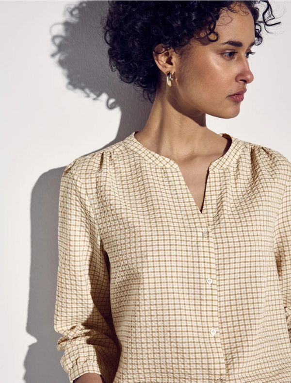 Camicia manica lunga Street One - beige bianco