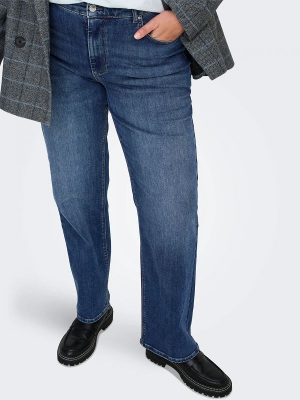 Jeans straight fit a vita media. chiu... - dark blu