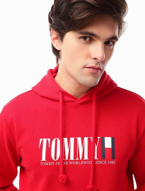 Maglia in felpa cappuccio Tommy Jeans - red