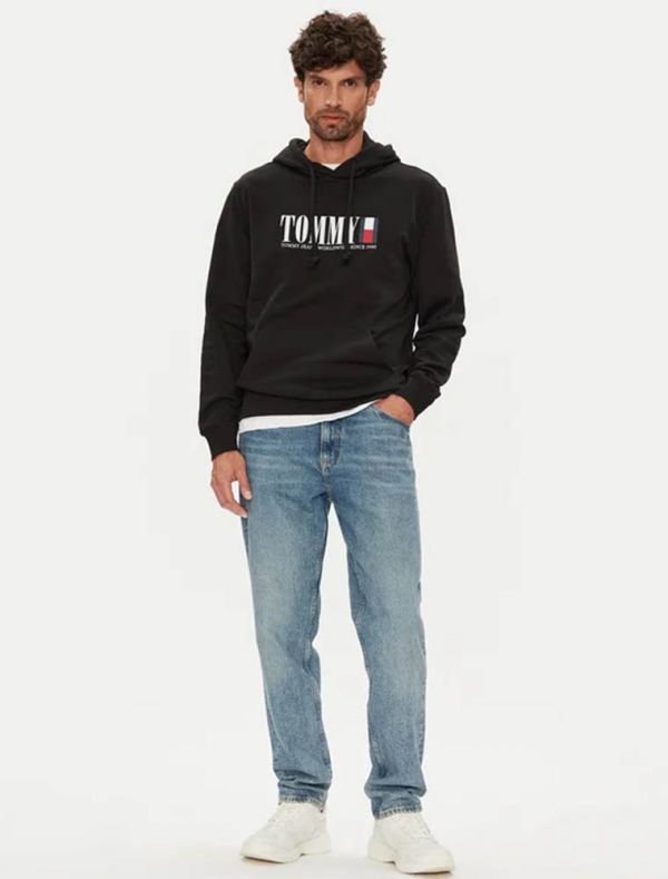 Maglia in felpa cappuccio Tommy Jeans - black