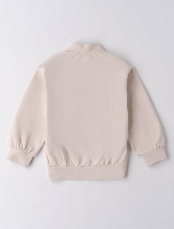 Maglia in felpa aperta I Do - sabbia
