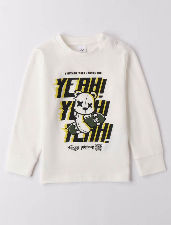 T-shirt manica lunga I Do - panna