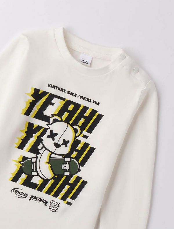 T-shirt manica lunga I Do - panna
