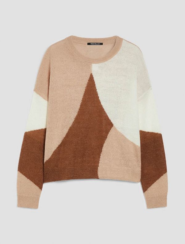 Maglia manica lunga Pennyblack - marrone bianco