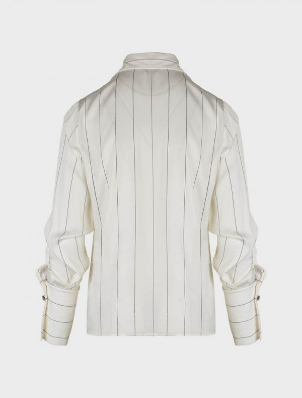 Camicia manica lunga Sandro Ferrone - panna nero