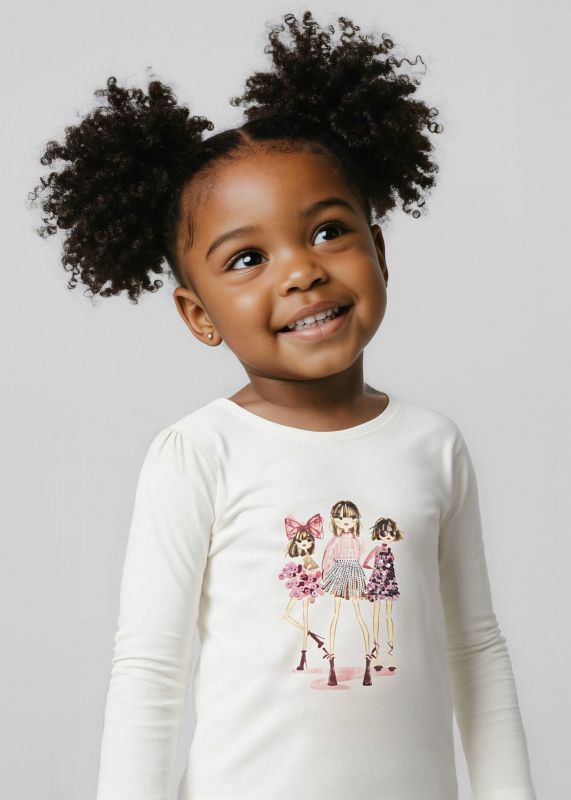 T-shirt manica lunga Mayoral - panna rosa