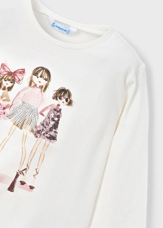 T-shirt manica lunga Mayoral - panna rosa