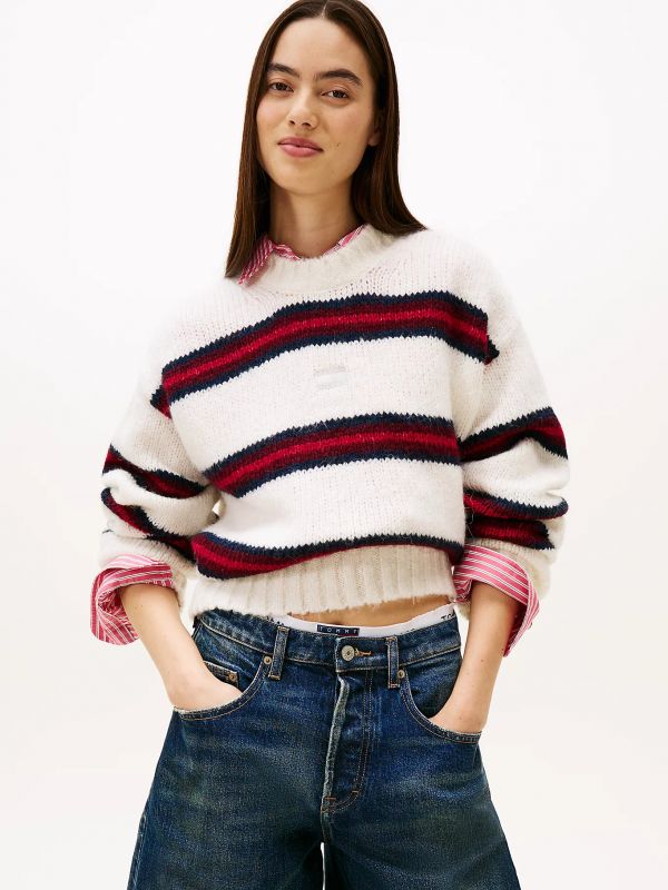 Pullover manica lunga Tommy Jeans - bianco
