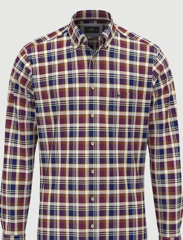 Camicia manica lunga casual Fynch-hatton - bordeaux