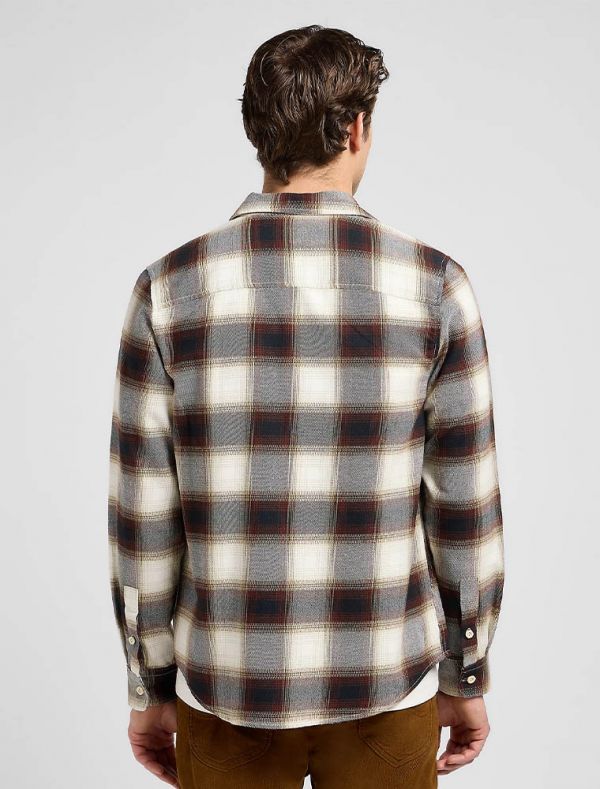 Camicia manica lunga flanella Lee - bianco