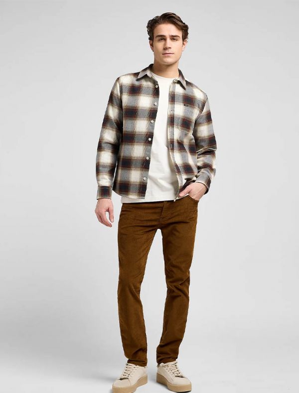 Camicia manica lunga flanella Lee - bianco