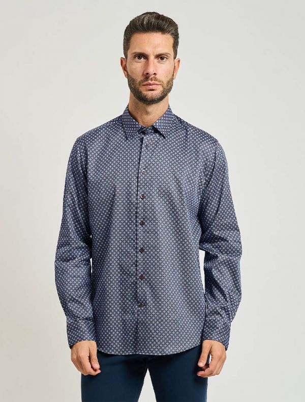 Camicia manica lunga casual Bugatti - blu