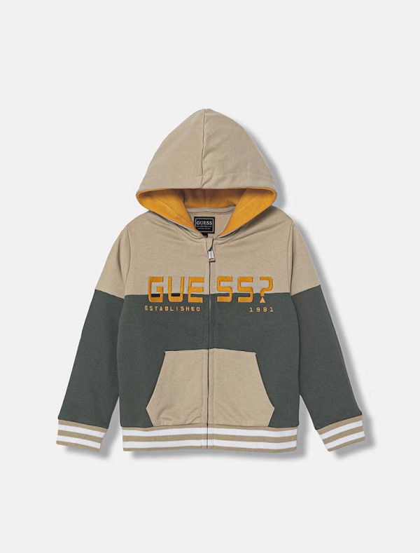 Maglia in felpa aperta Guess - verde beige