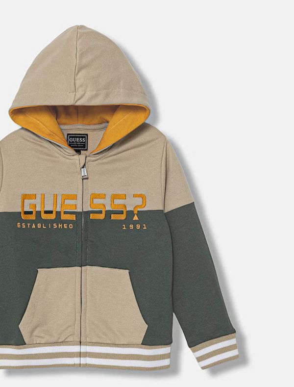 Maglia in felpa aperta Guess - verde beige