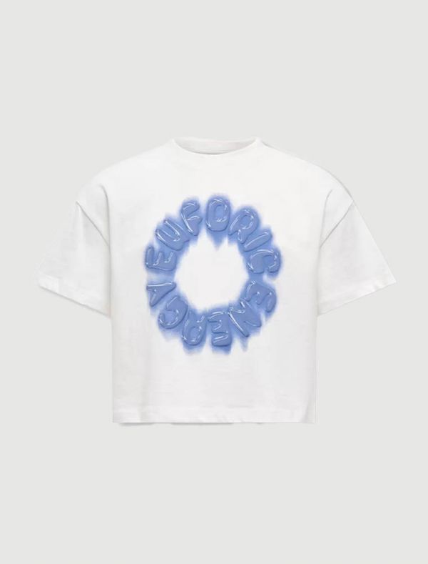T-shirt manica corta Only - bianco azzurro