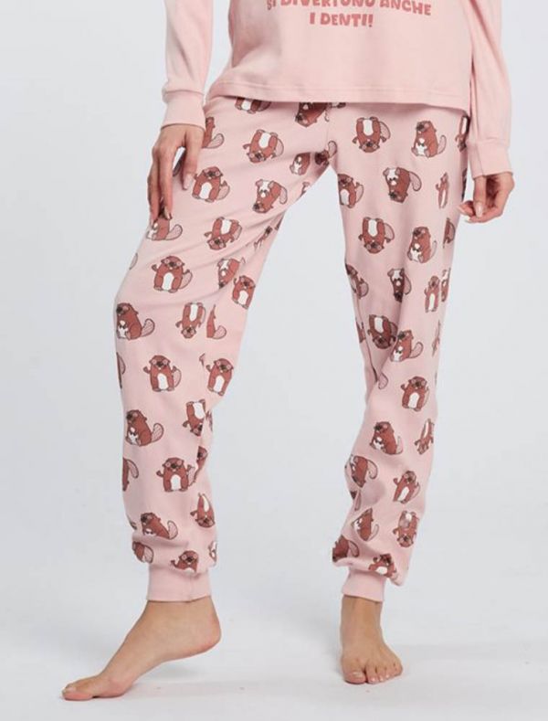 Pigiama lungo Happy People - rosa