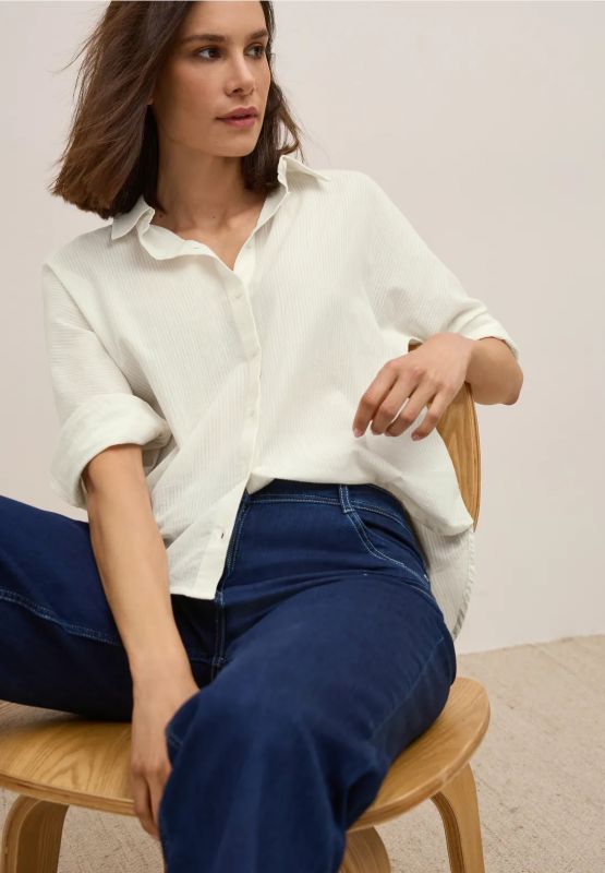 Camicia manica 3/4 curvy. polsini arr... - vaniglia