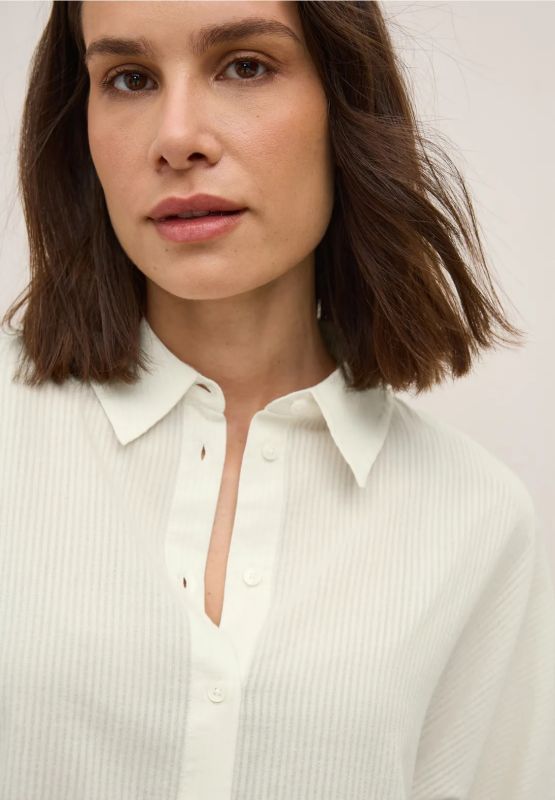 Camicia manica 3/4 curvy. polsini arr... - vaniglia