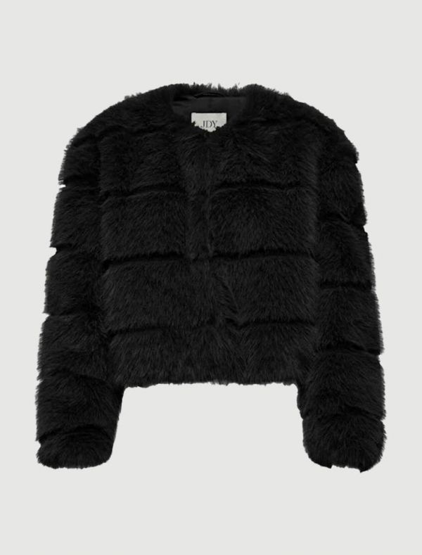 Giaccone ecopelliccia Jdy - black