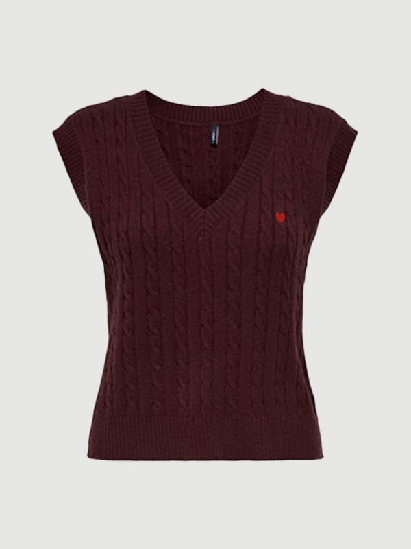 Pullover senza maniche Only - cioccolato