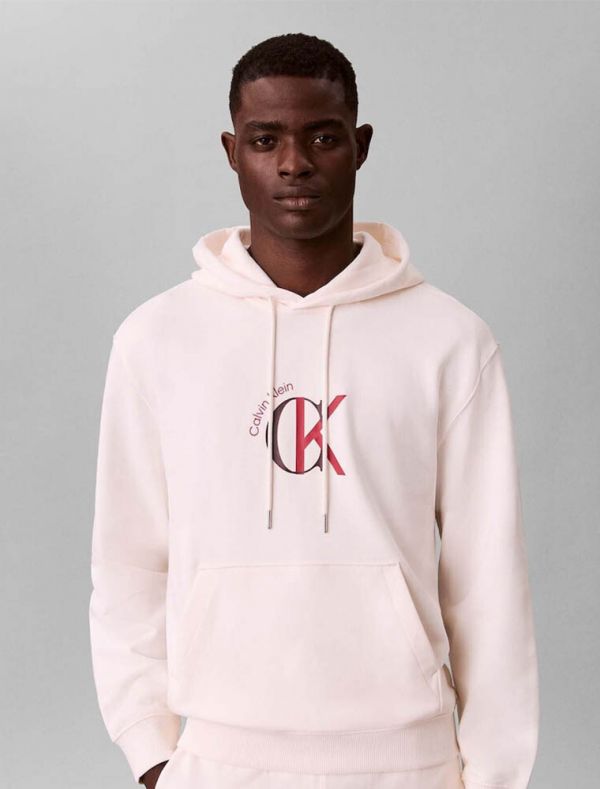 Maglia in felpa cappuccio Calvin Klein - bright white