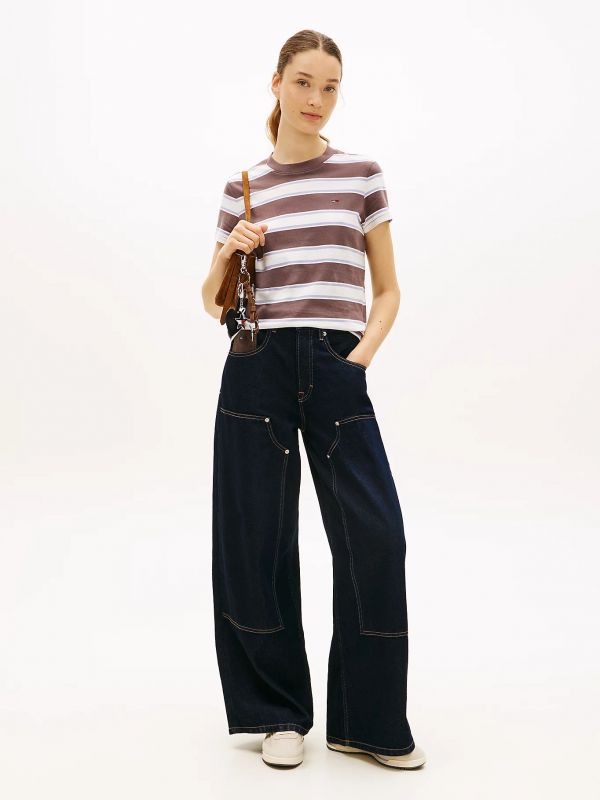 T-shirt manica corta Tommy Jeans - marrone beige