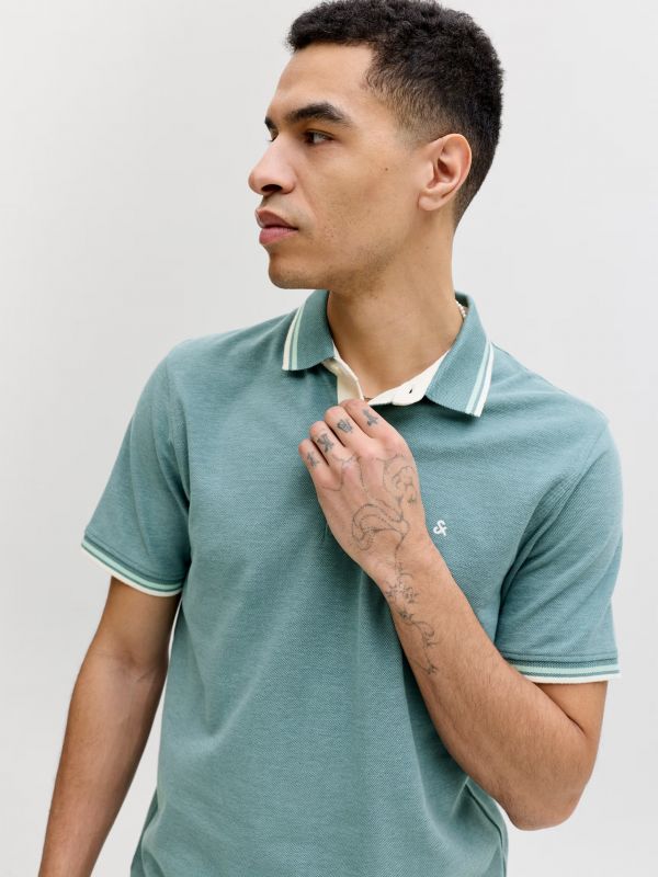 Polo manica corta Jack & Jones - verde acqua