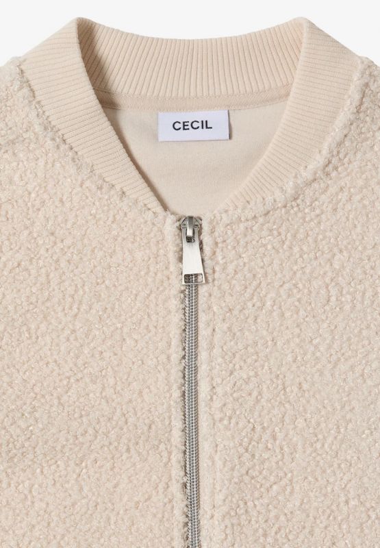 Giacca teddy. collo alto. chiusura co... - vaniglia