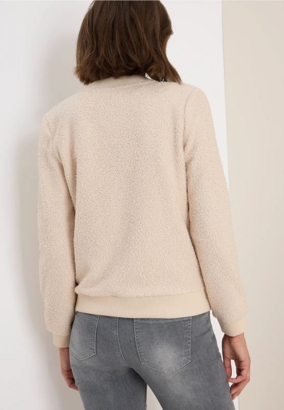 Giacca teddy. collo alto. chiusura co... - vaniglia