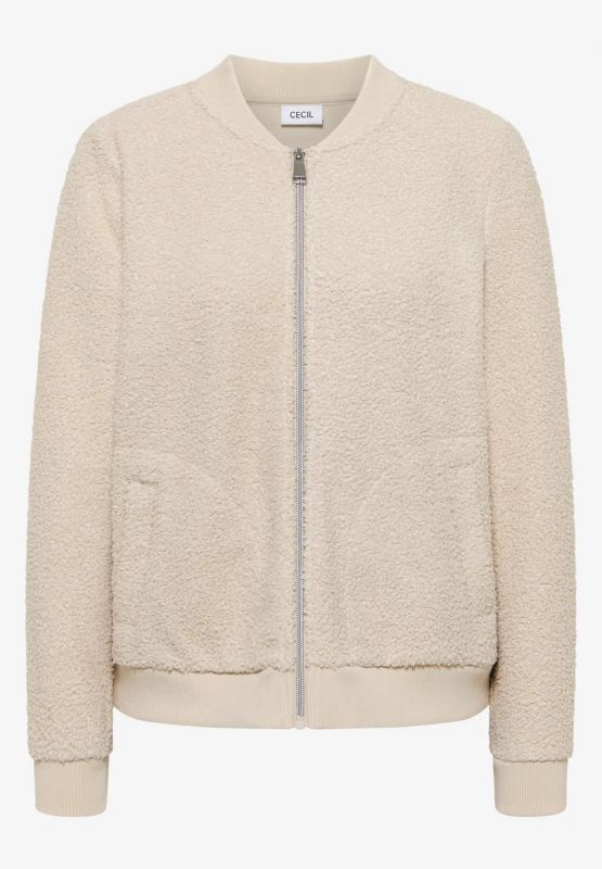Giacca teddy. collo alto. chiusura co... - vaniglia