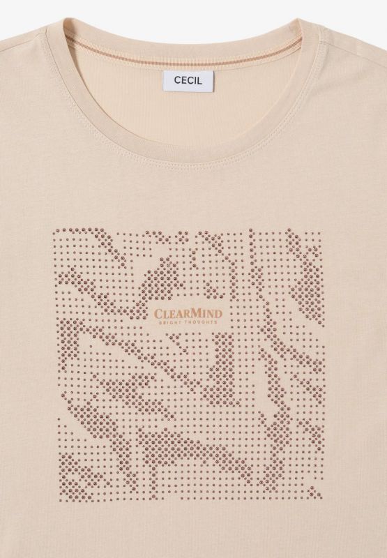 Maglia manica lunga curvy. applicazio... - beige