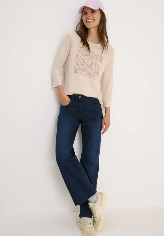 Maglia manica lunga curvy. applicazio... - beige