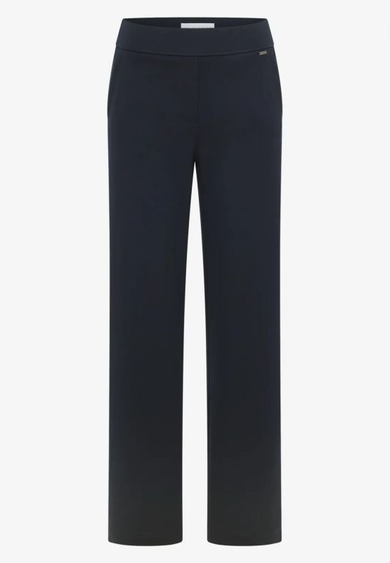 Pantalone curvy in jersey. vita alta,... - blu