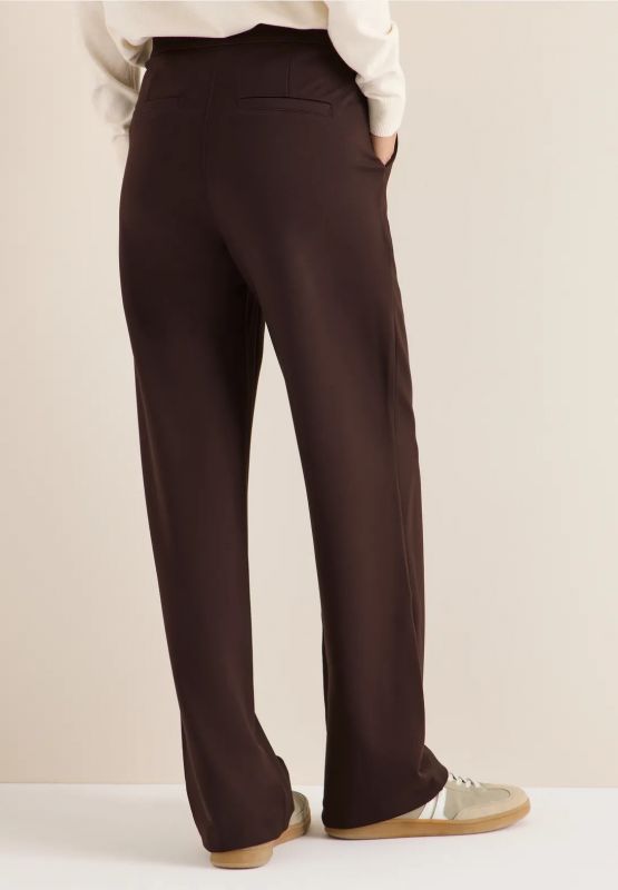 Pantalone curvy in jersey. vita alta,... - brown