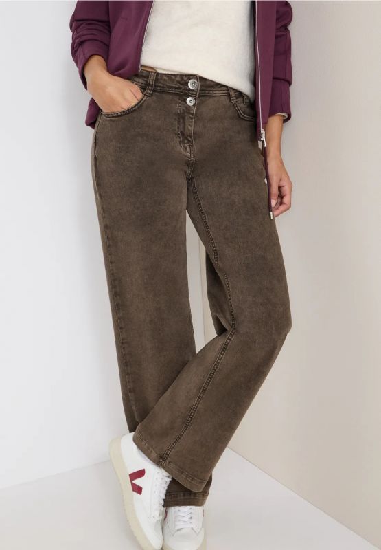 Pantalone jeans. vestibilità ampia, v... - cioccolato