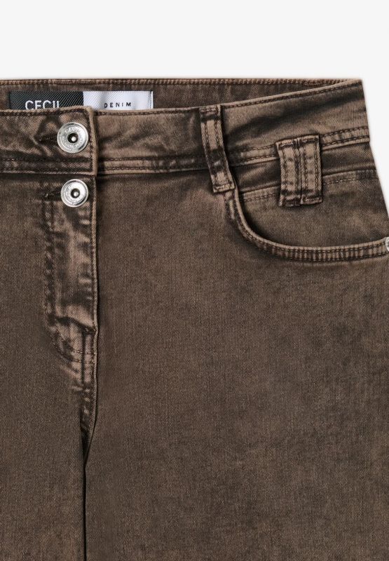 Pantalone jeans. vestibilità ampia, v... - cioccolato