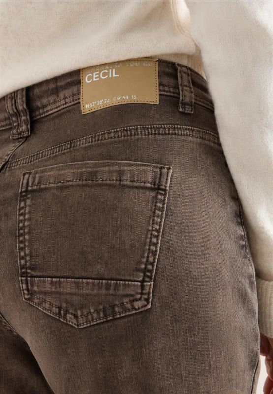 Pantalone jeans. vestibilità ampia, v... - cioccolato